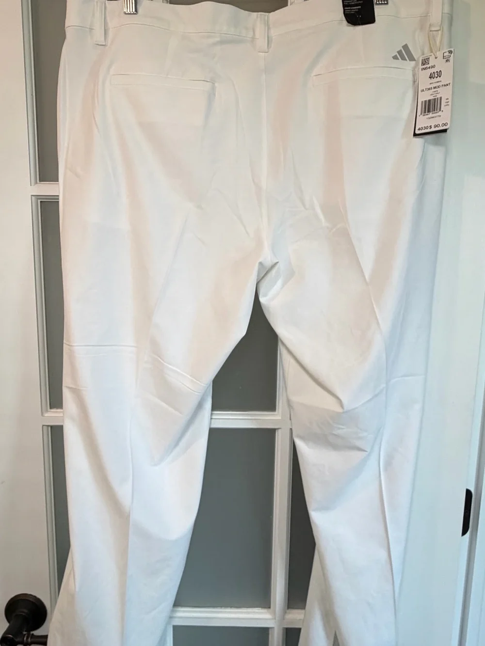 Adidas Men's White Performance Golf Pants Regular Fit, 40X30, NWT